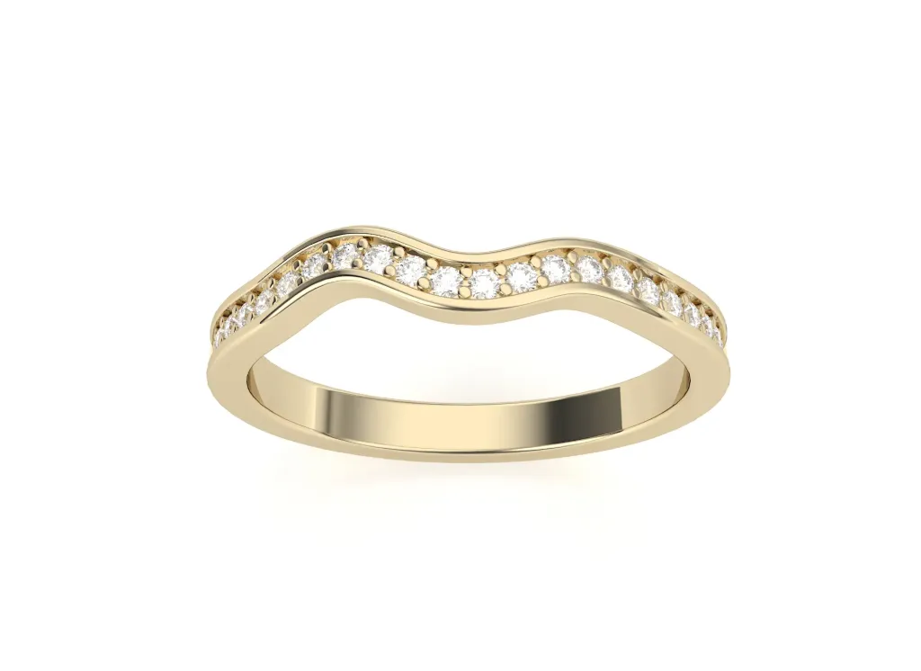 WAVÉRA-a wave-inspired ring style with round-cut diamonds flowing along a curved band - VR1964