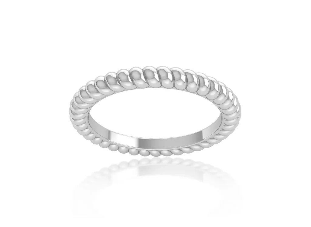 HALOID-sleek band ring featuring a continuous outer halo of rounded bead detailing - VR1965