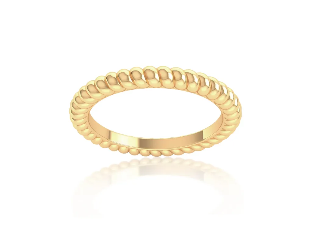 HALOID-sleek band ring featuring a continuous outer halo of rounded bead detailing - VR1965