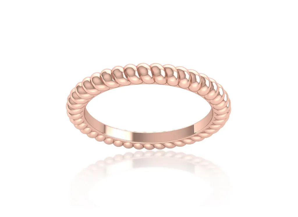 HALOID-sleek band ring featuring a continuous outer halo of rounded bead detailing - VR1965