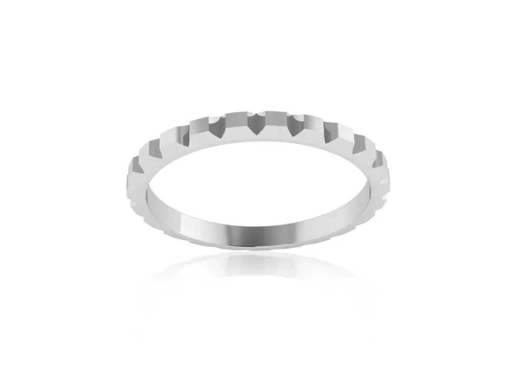 NOTCHÉL-a modern band ring style with angular notches - VR1966