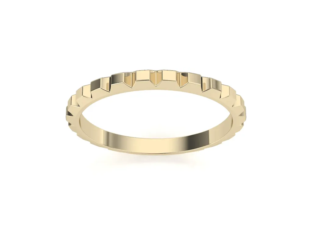 NOTCHÉL-a modern band ring style with angular notches - VR1966