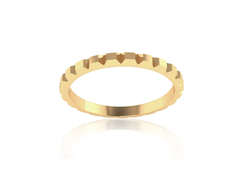 NOTCHÉL-a modern band ring style with angular notches - VR1966