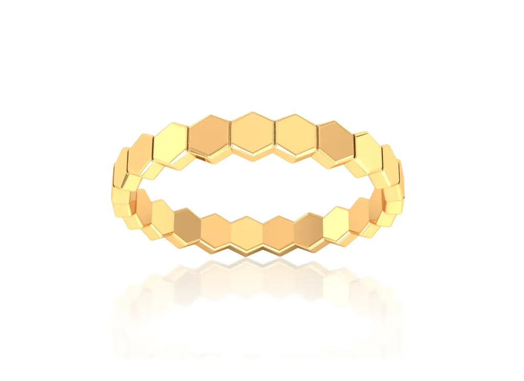 HEXALINK-a geometric ring style composed of interconnected hexagonal segments - VR1968