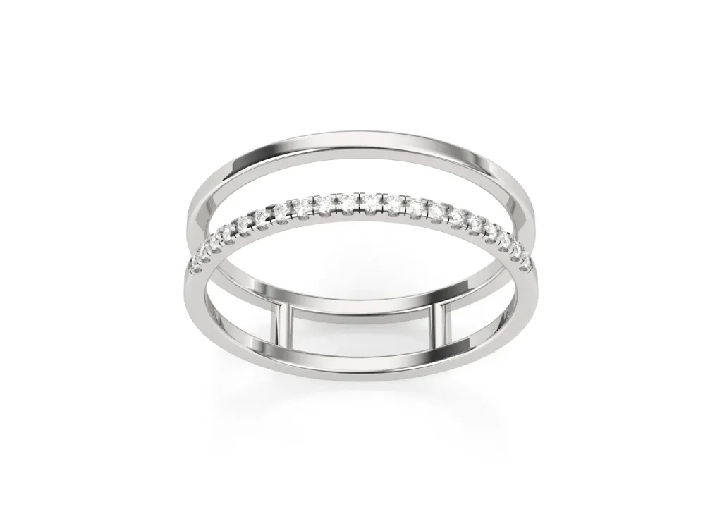 DUALORA-parallel bands joined by vertical connectors, with one band adorned in diamonds - VR1970