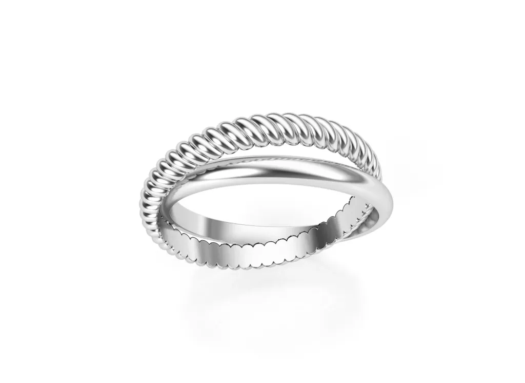 ORBIT-rope-twist motif ring - VR2575
