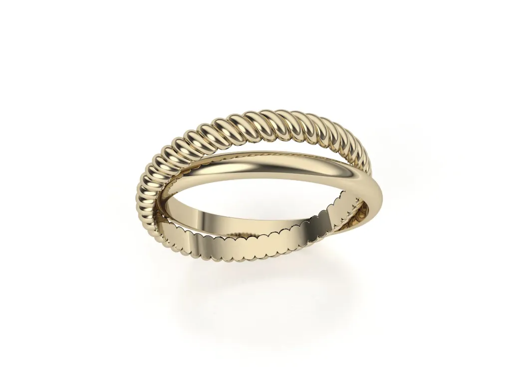 ORBIT-rope-twist motif ring - VR2575