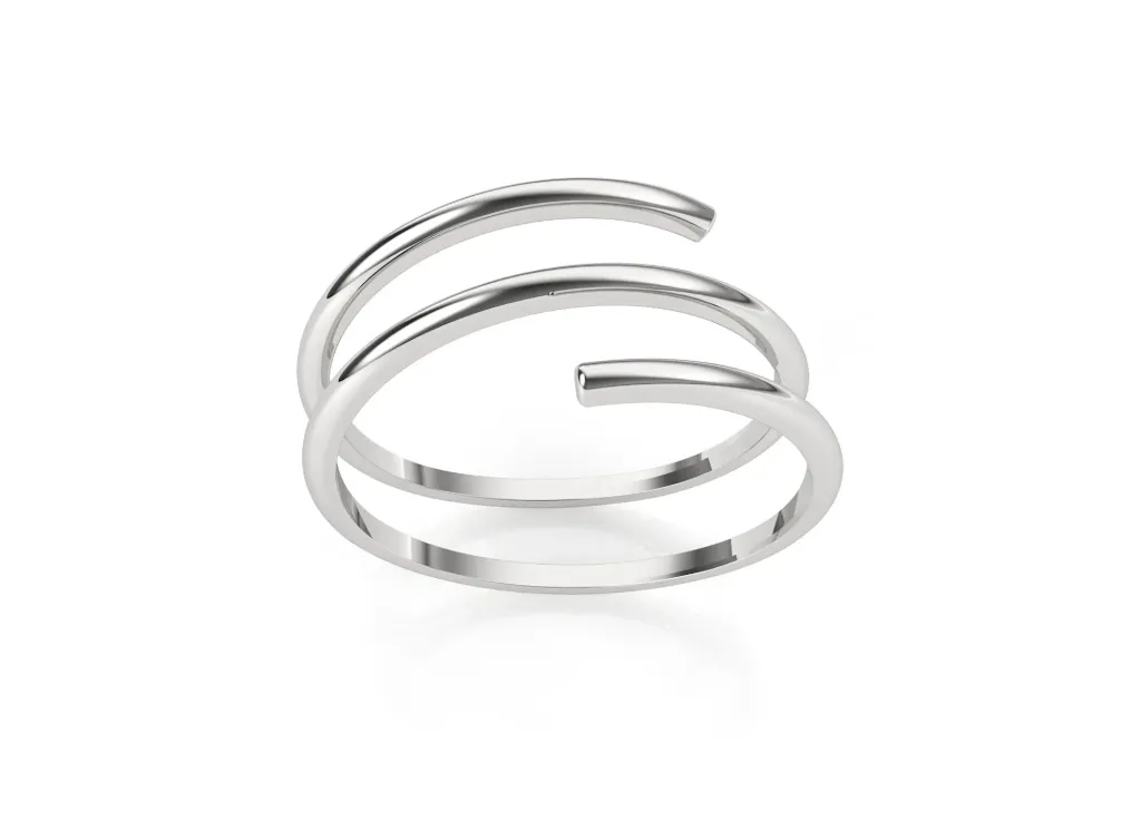 FLOW-This ring showcases multiple smoothly curved bands that wrap gracefully around the finger - VR2576