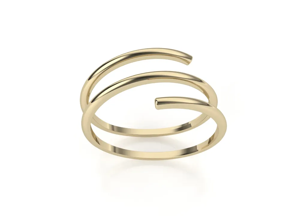 FLOW-This ring showcases multiple smoothly curved bands that wrap gracefully around the finger - VR2576