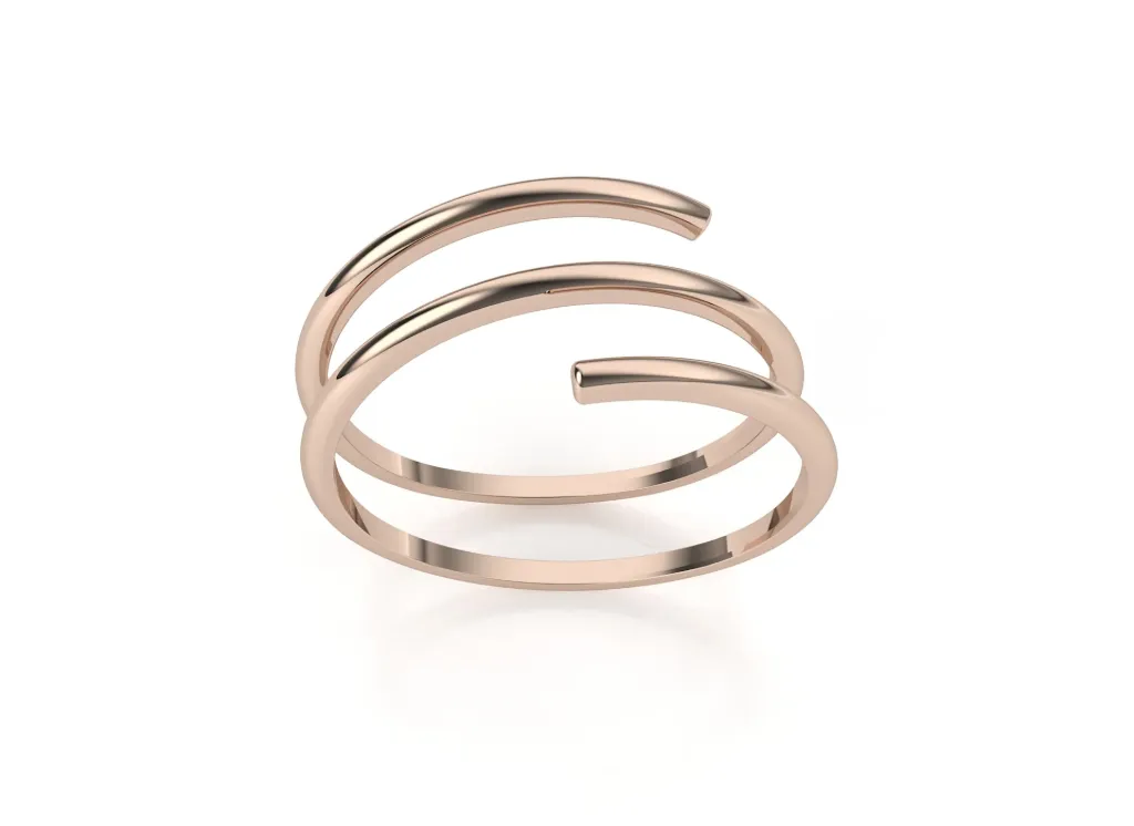 FLOW-This ring showcases multiple smoothly curved bands that wrap gracefully around the finger - VR2576
