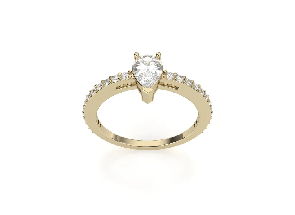 APEX-A pear-shaped center stone ring elevated by a sleek, architectural setting - VR22547