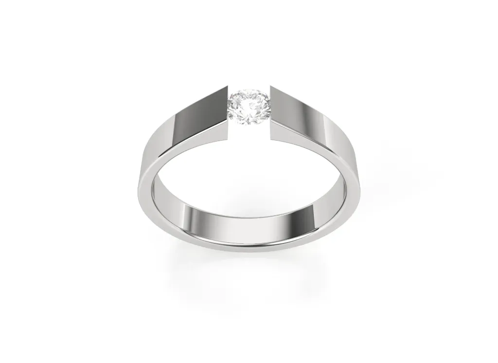 VERTO-rising metal pressure set diamond ring - VR22548 (White)