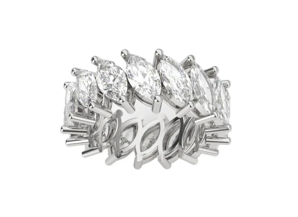 ECLIPTA - 0.50 ct each Marquise shape diamond eternity band ring