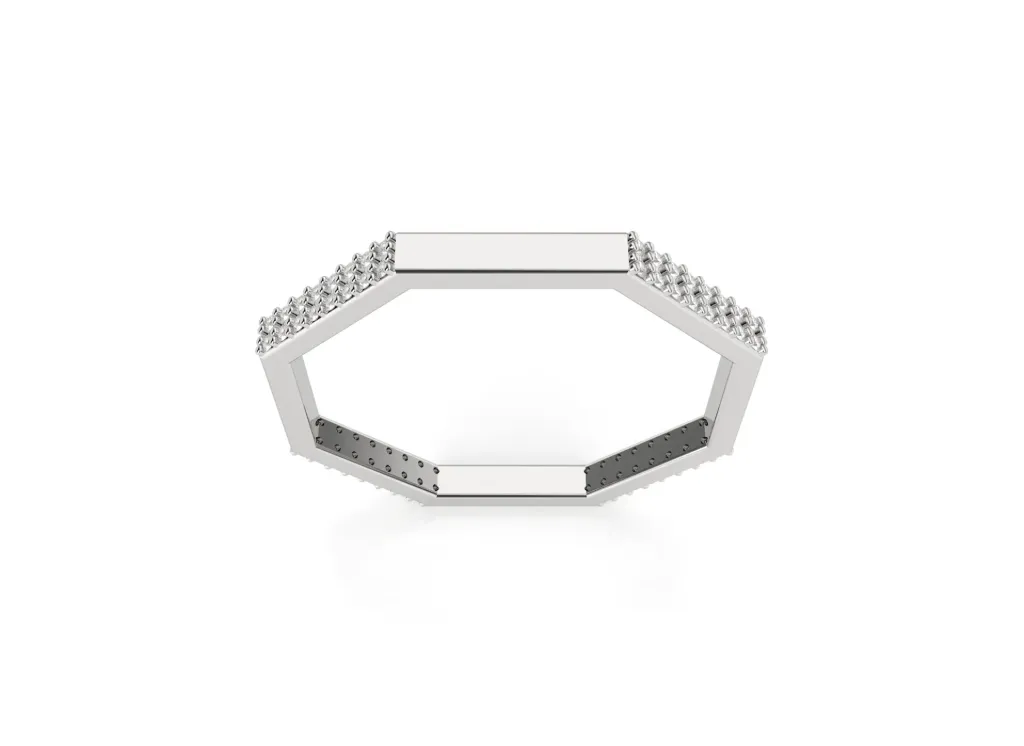 OCTARA-octagonal ring - VR87733 (White)