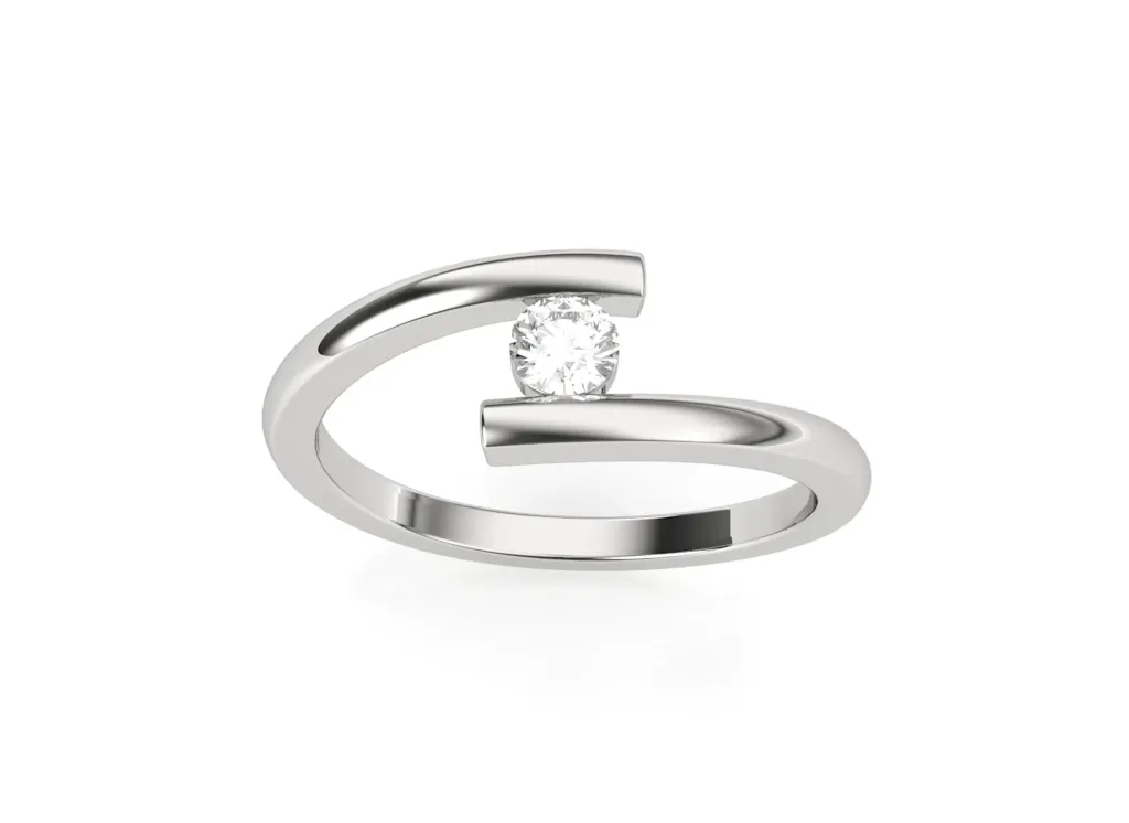 LUNARA-Open-ended pressure set diamond ring - VR87736 (White)