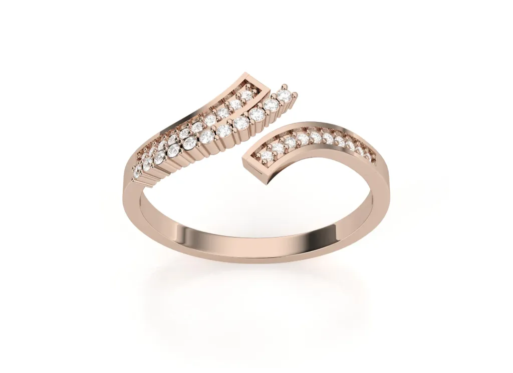 GEMORA-open-ended ring featuring two rows of diamonds on each end - VR87738