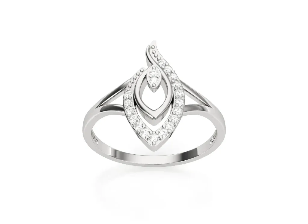 TRIVARA-a split shank leading nested marquise shaped ring - VR87739 (White)