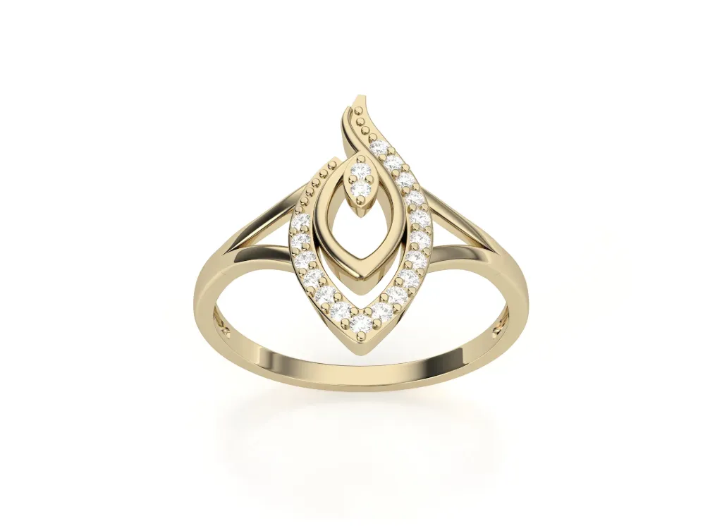 TRIVARA-a split shank leading nested marquise shaped ring - VR87739