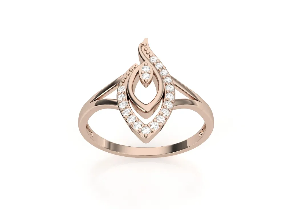 TRIVARA-a split shank leading nested marquise shaped ring - VR87739