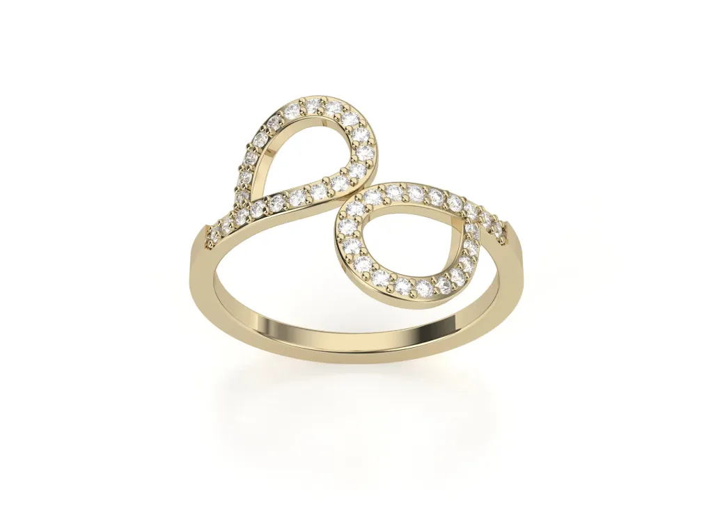 TEYORA-teardrop-shaped loop ring - VR87740