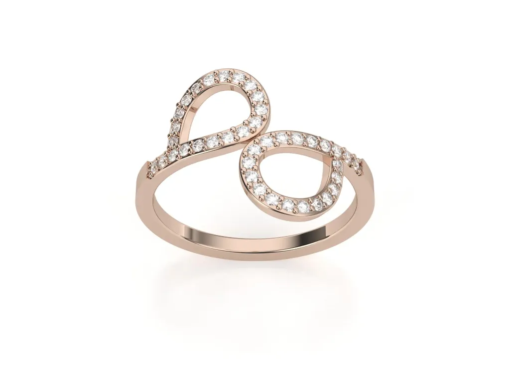 TEYORA-teardrop-shaped loop ring - VR87740