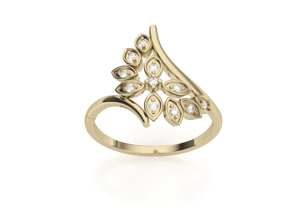FLORAYNE-an asymmetrical floral motif ring - VR87742