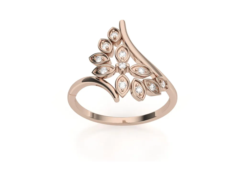 FLORAYNE-an asymmetrical floral motif ring - VR87742