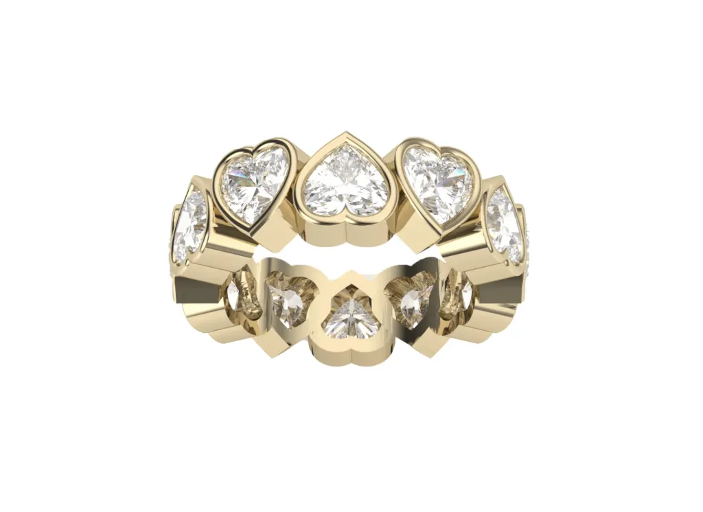 ECLIPTA - 0.50 ct each Heart shaped diamond eternity band ring-VR87723