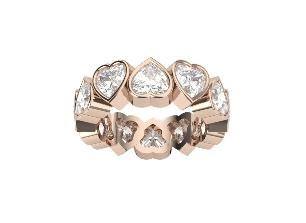 ECLIPTA - 0.50 ct each Heart shaped diamond eternity band ring-VR87723