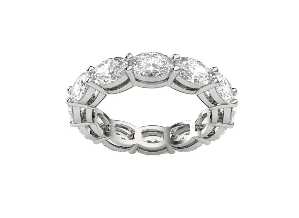 ECLIPTA - 0.50 ct each Oval diamond eternity band ring-VR87718 (White)