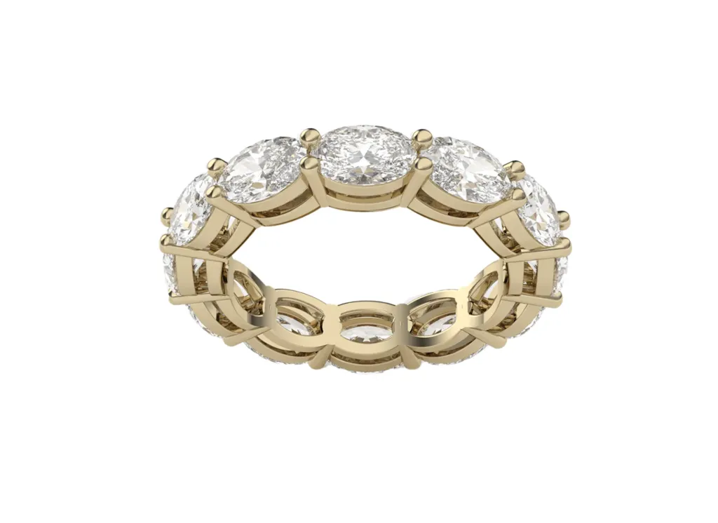 ECLIPTA - 0.50 ct each Oval diamond eternity band ring-VR87718