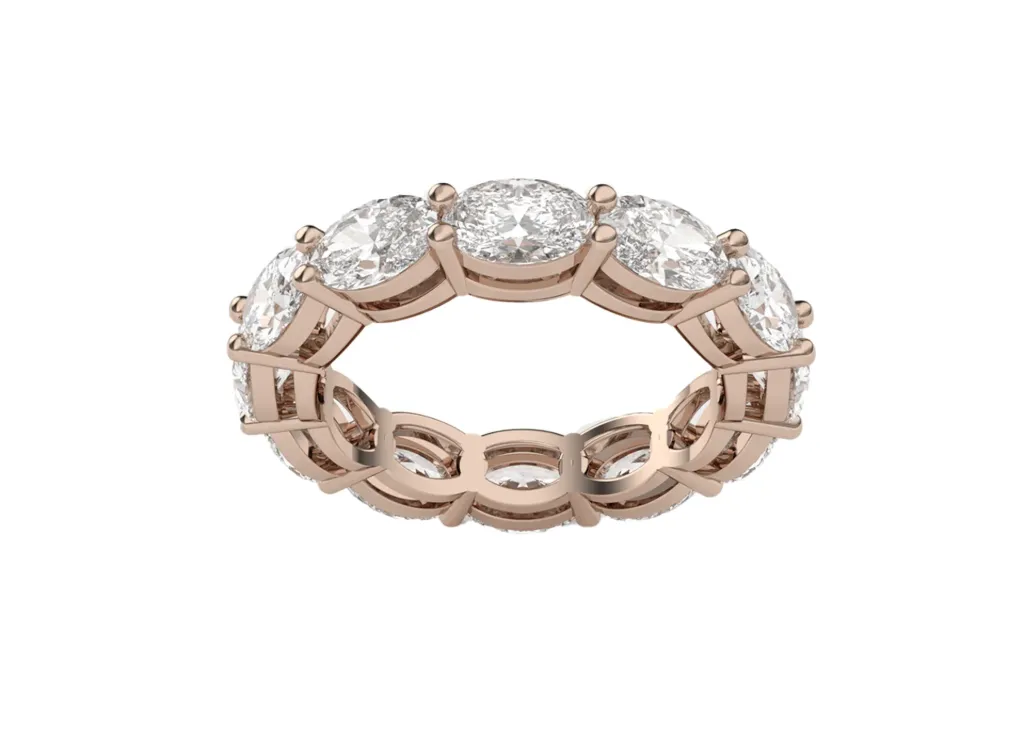 ECLIPTA - 0.50 ct each Oval diamond eternity band ring-VR87718