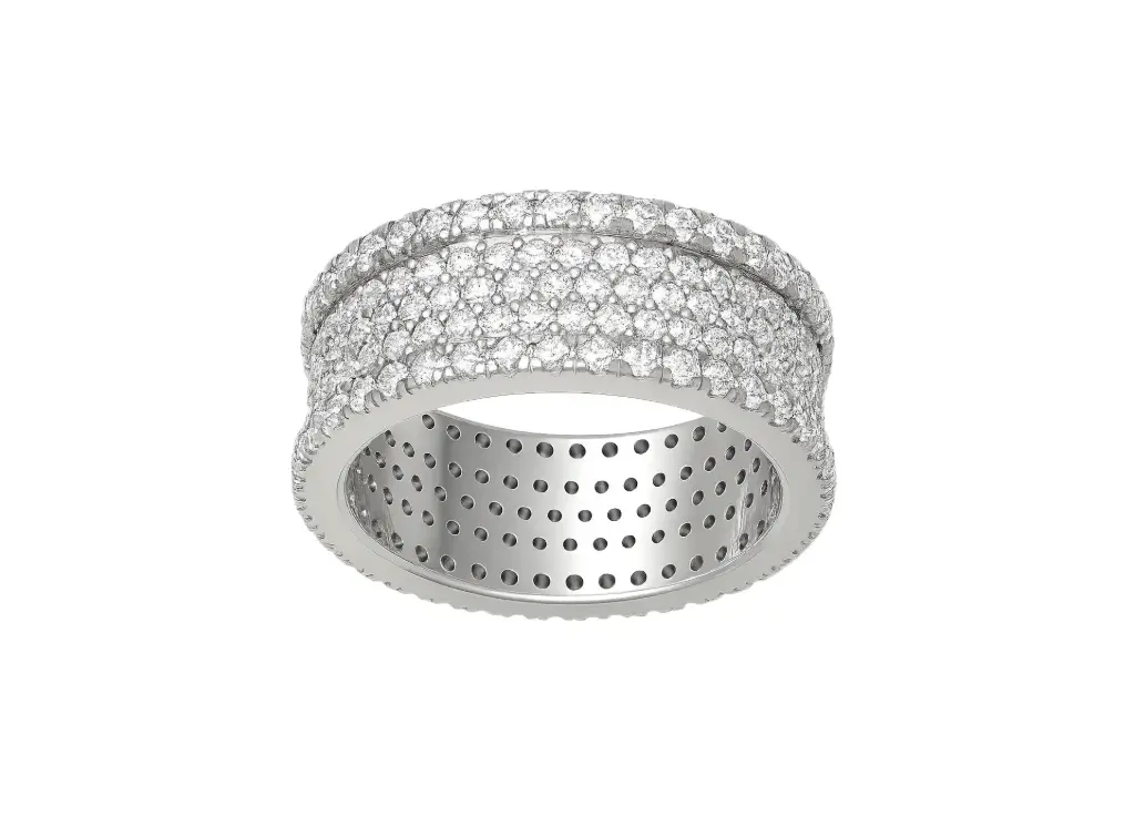 CRESCENDO - Pavé-set round diamond eternity band ring-VR87714 (White)