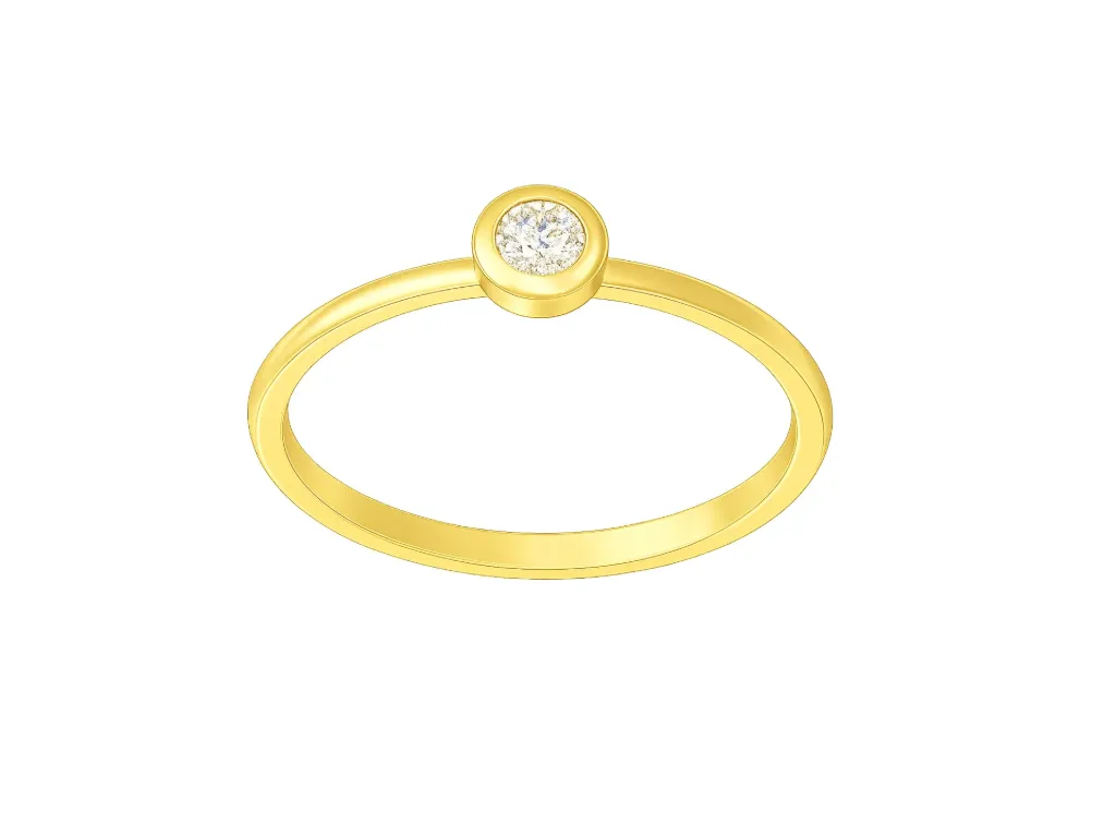 LUNA - Bezel set round diamond ring-VR1733
