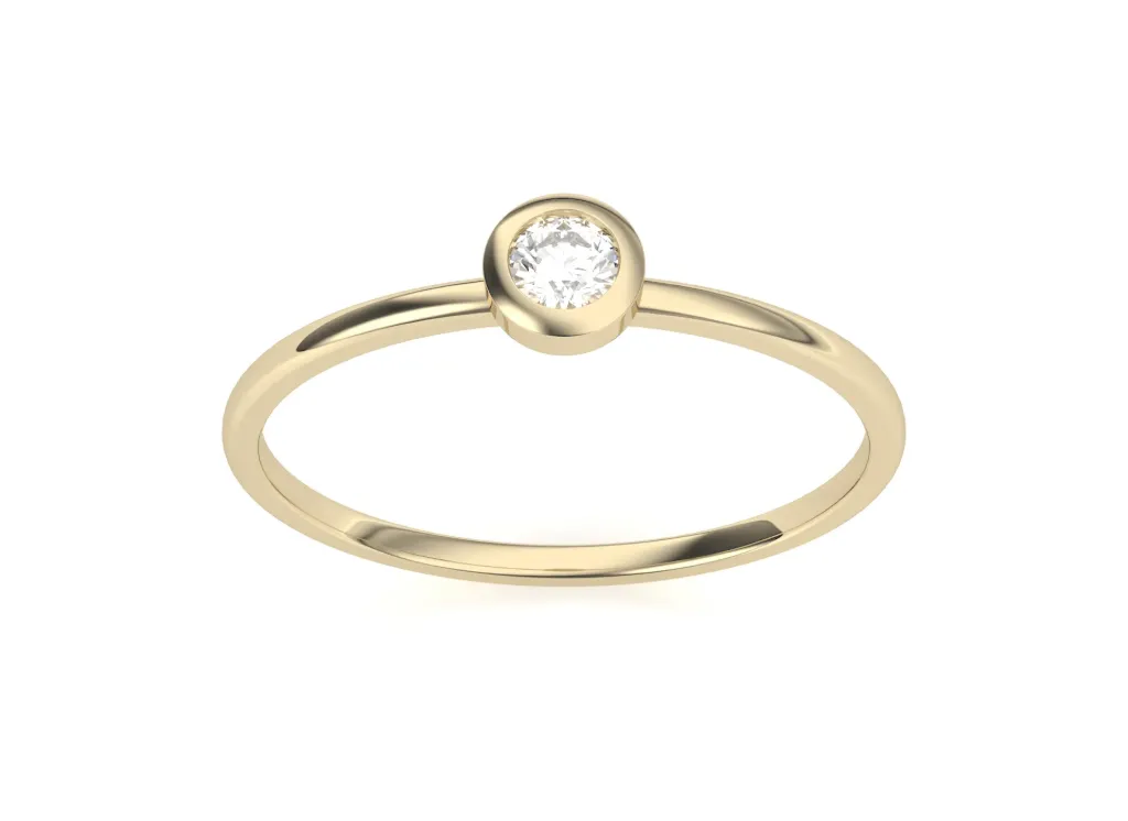 LUNA - Bezel set round diamond ring-VR1733