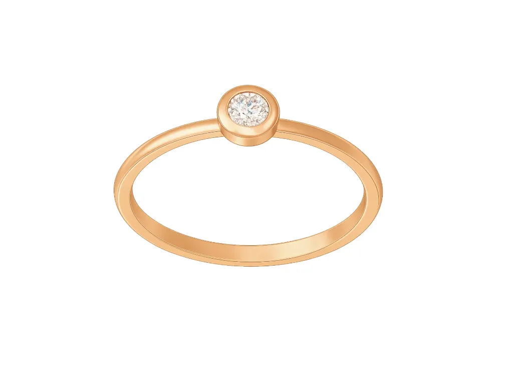 LUNA - Bezel set round diamond ring-VR1733