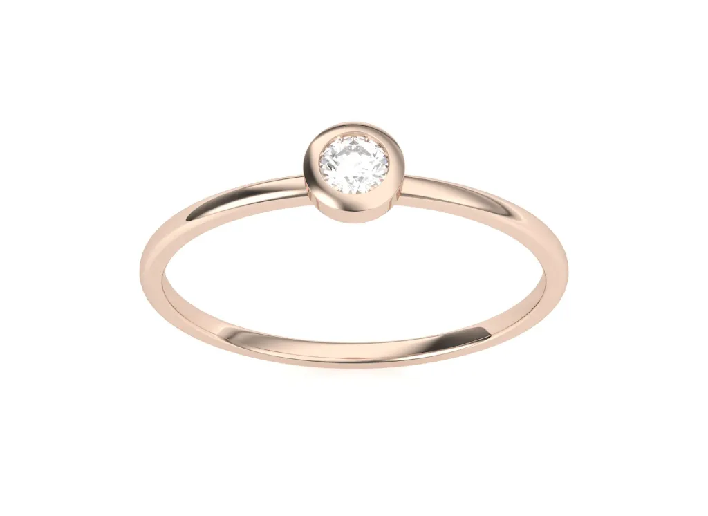 LUNA - Bezel set round diamond ring-VR1733