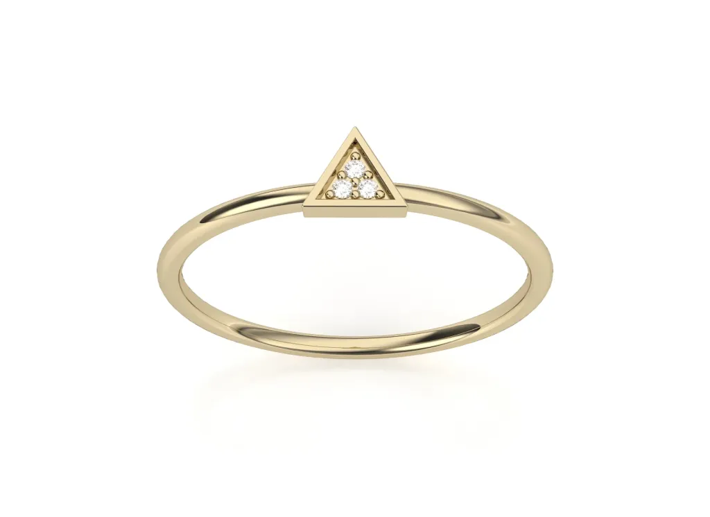 PINNACLE - Pavé set diamond triangle motif ring-VR1330