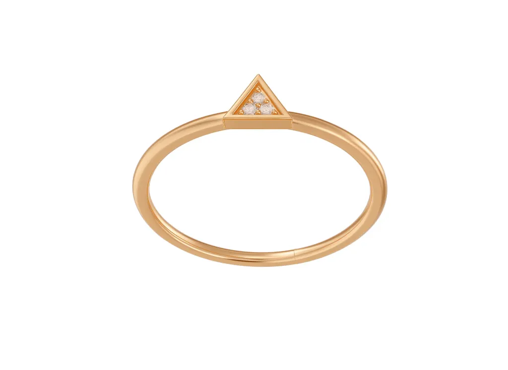 PINNACLE - Pavé set diamond triangle motif ring-VR1330