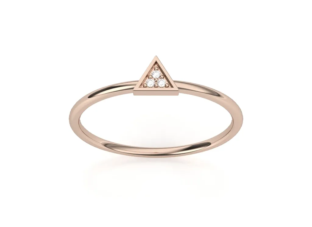 PINNACLE - Pavé set diamond triangle motif ring-VR1330