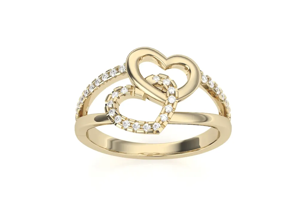 ENTWINE- Interlocking hearts ring-VR1610