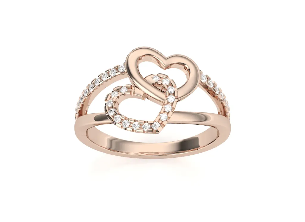ENTWINE- Interlocking hearts ring-VR1610