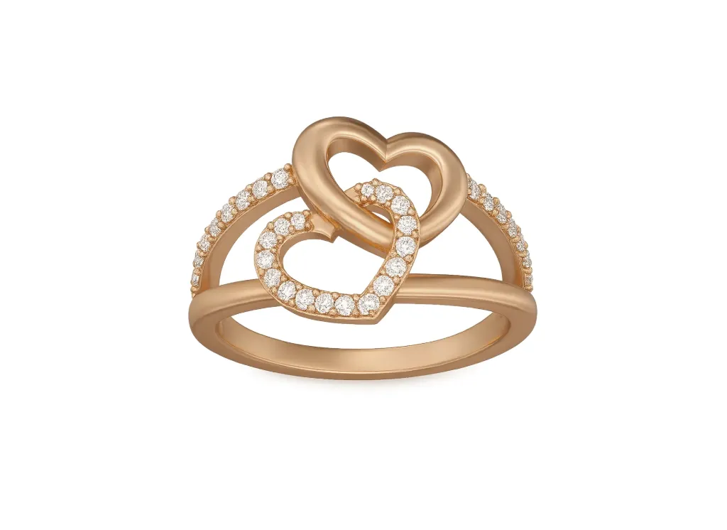 ENTWINE- Interlocking hearts ring-VR1610