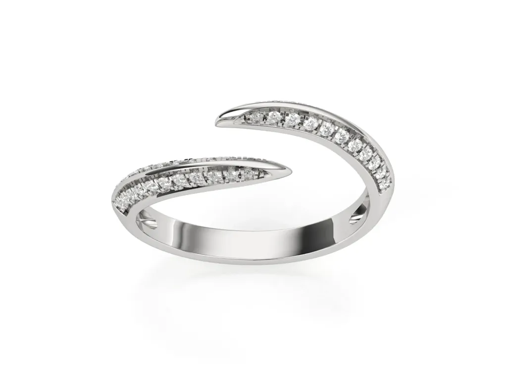 ECLIPSE — Round diamond twisted band ring-VR1105 (White)