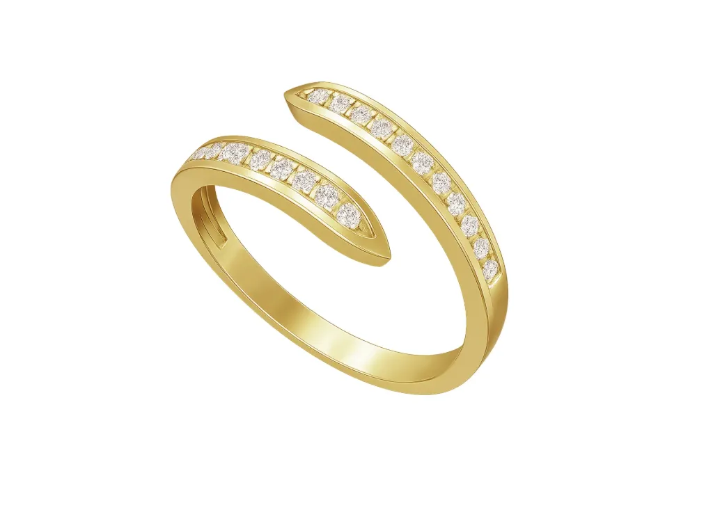 ORBIT — Round diamond twisted band ring-VR1106