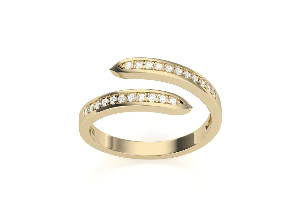 ORBIT — Round diamond twisted band ring-VR1106