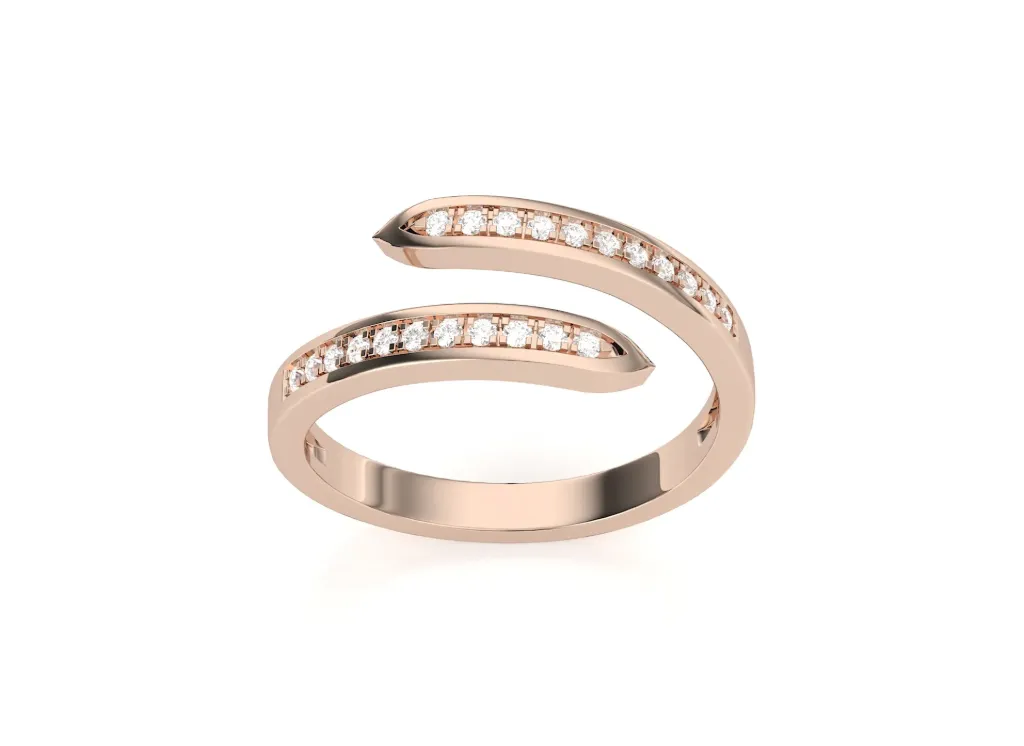ORBIT — Round diamond twisted band ring-VR1106