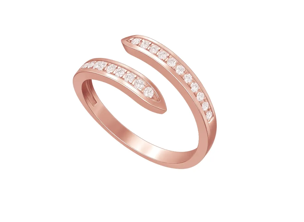 ORBIT — Round diamond twisted band ring-VR1106