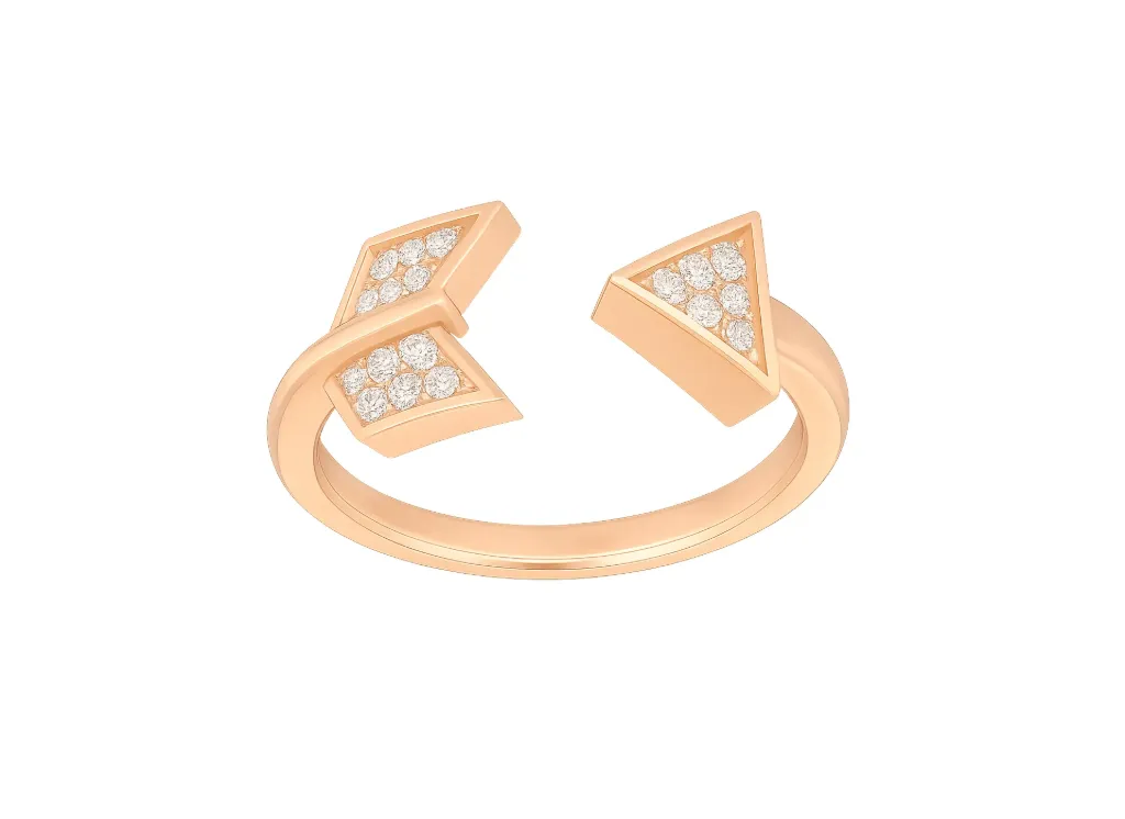 VERTA - Diamond-studded arrowhead motif ring-VR1313