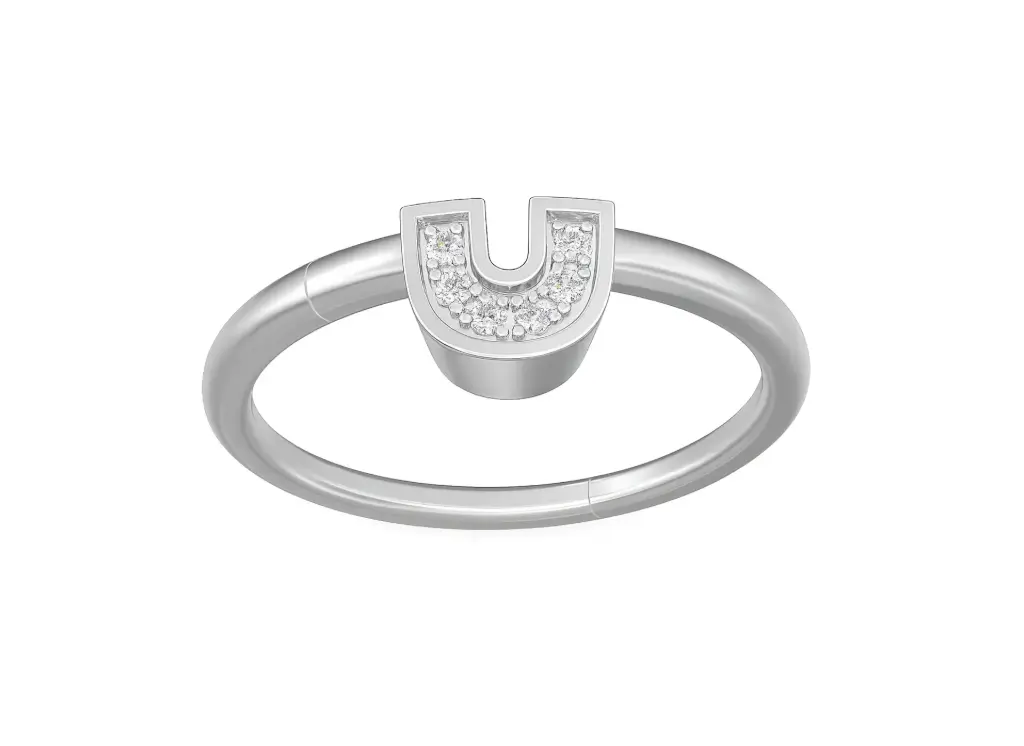 SWAY - Diamond-studded horseshoe motif ring-VR1325 (White)